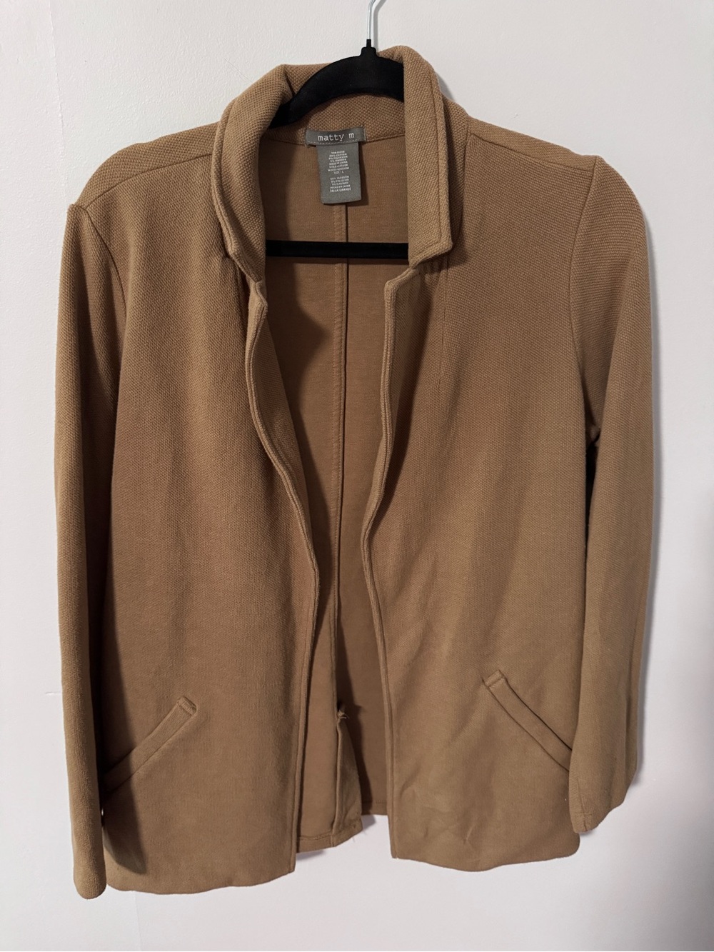 Matty M Women's Camel Open-Front Blazer Jacket